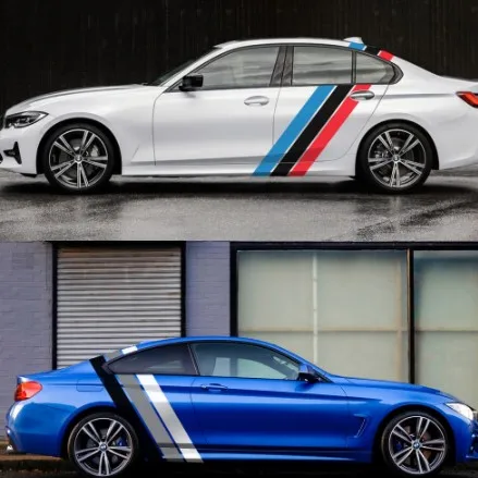 Factory Crafts Car side Stripes Sticker Auto Vinyl Wrap Racing Graphics Decals Automobiles sport car stripe decoration stickers