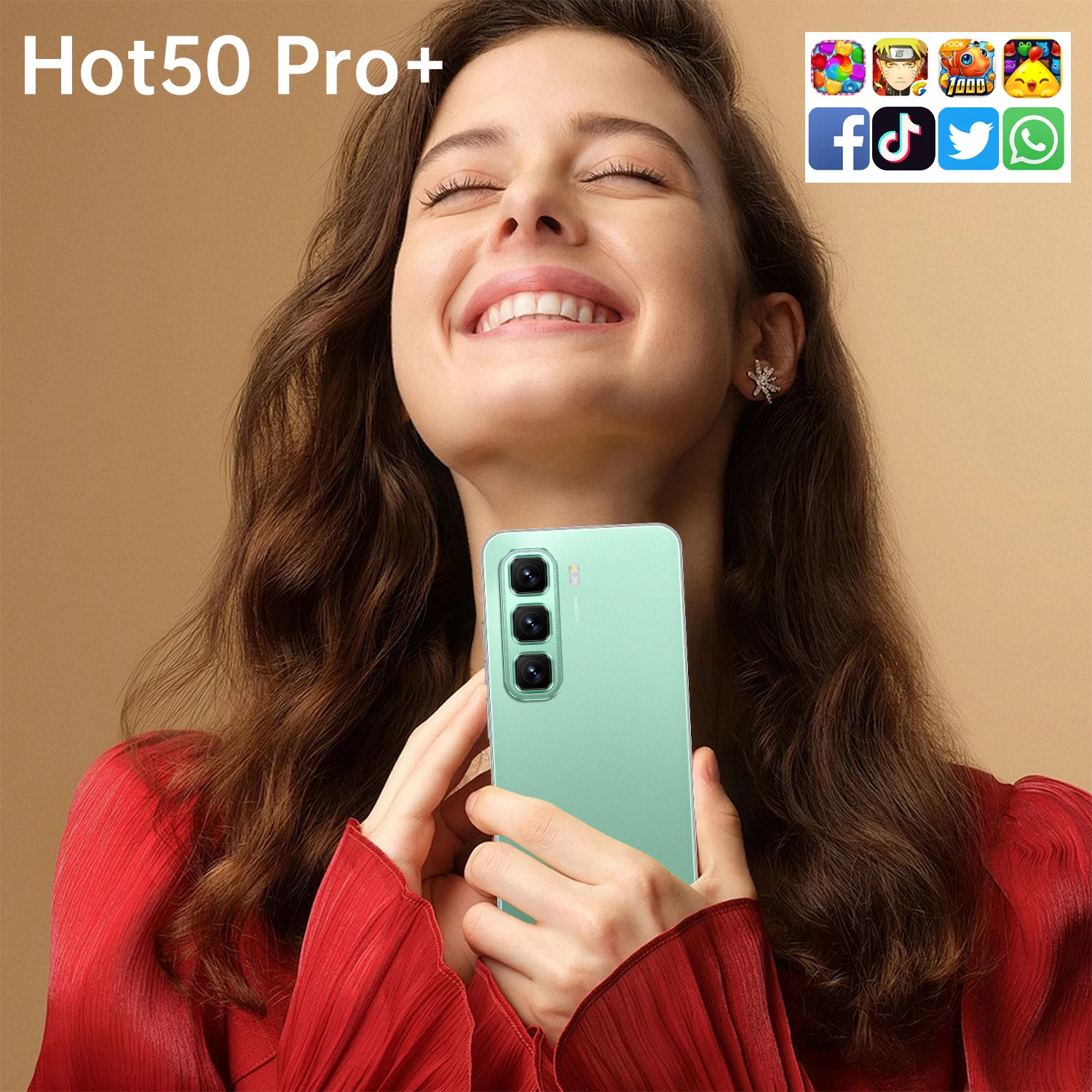 5g android13.0 dual sim cards smartphone hot50 pro+ cellphone mobile phone with high quality