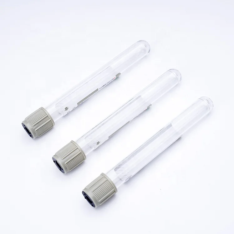 Factory Price Medical Consumables Ce Approval Gray PET Glass Disposable Blood Collection Sodium Fluoride Tube Glucose Tube