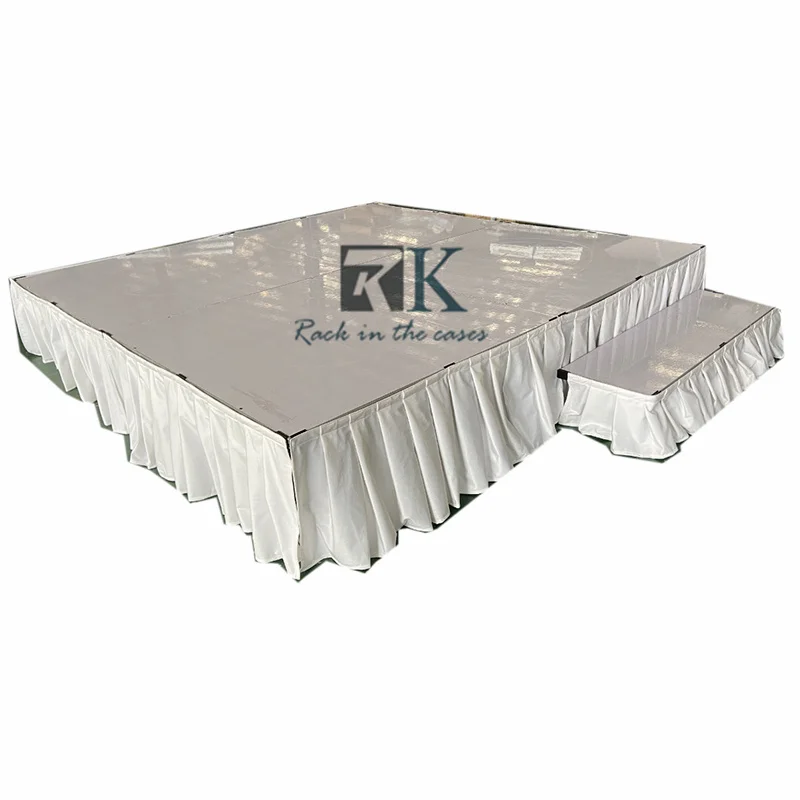white wedding stage 4ft*4ft Customized Easy install light weight Smart stage with white skirt