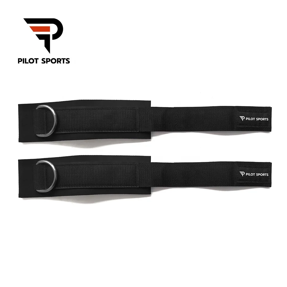 PILOT SPORTS Workout Fitness Neoprene Padded Ankle Strap Weight Lifting Gym Ankle Straps For Cable Machines