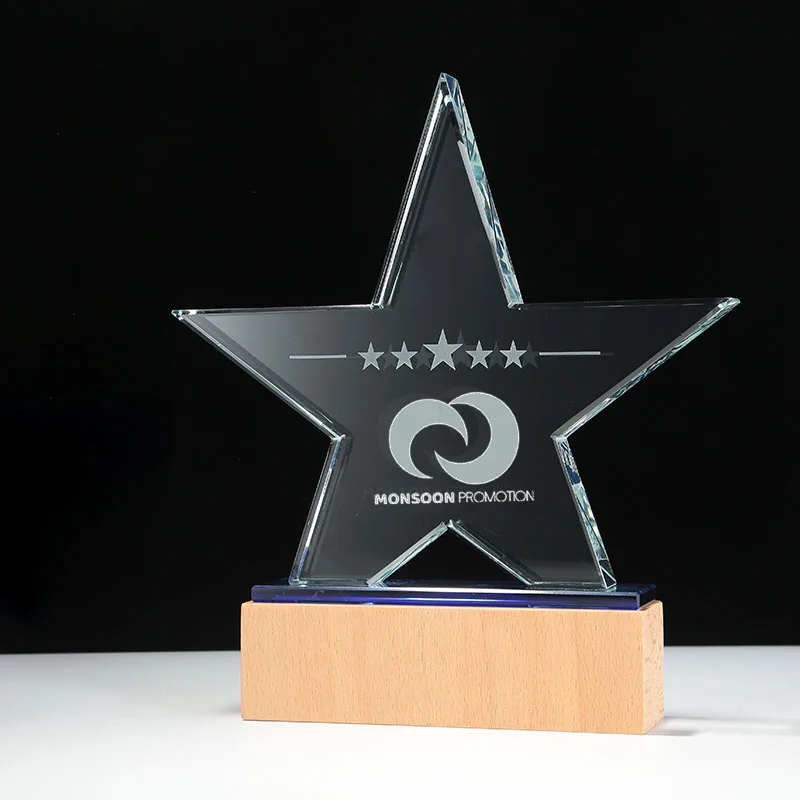 Wholesale Lovely Design Crystal Five Star Crystal Sports Award Business Gift Perfect for MVP Coaches and Team Achievements