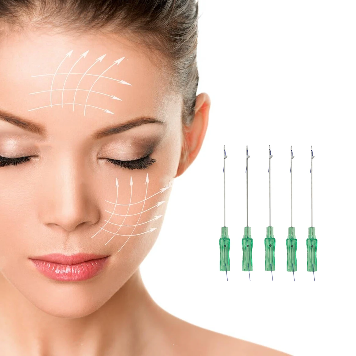 Free shipping Foxy eye PDO Thread Cog 4D L Blunt 21g60mm thread lift for face