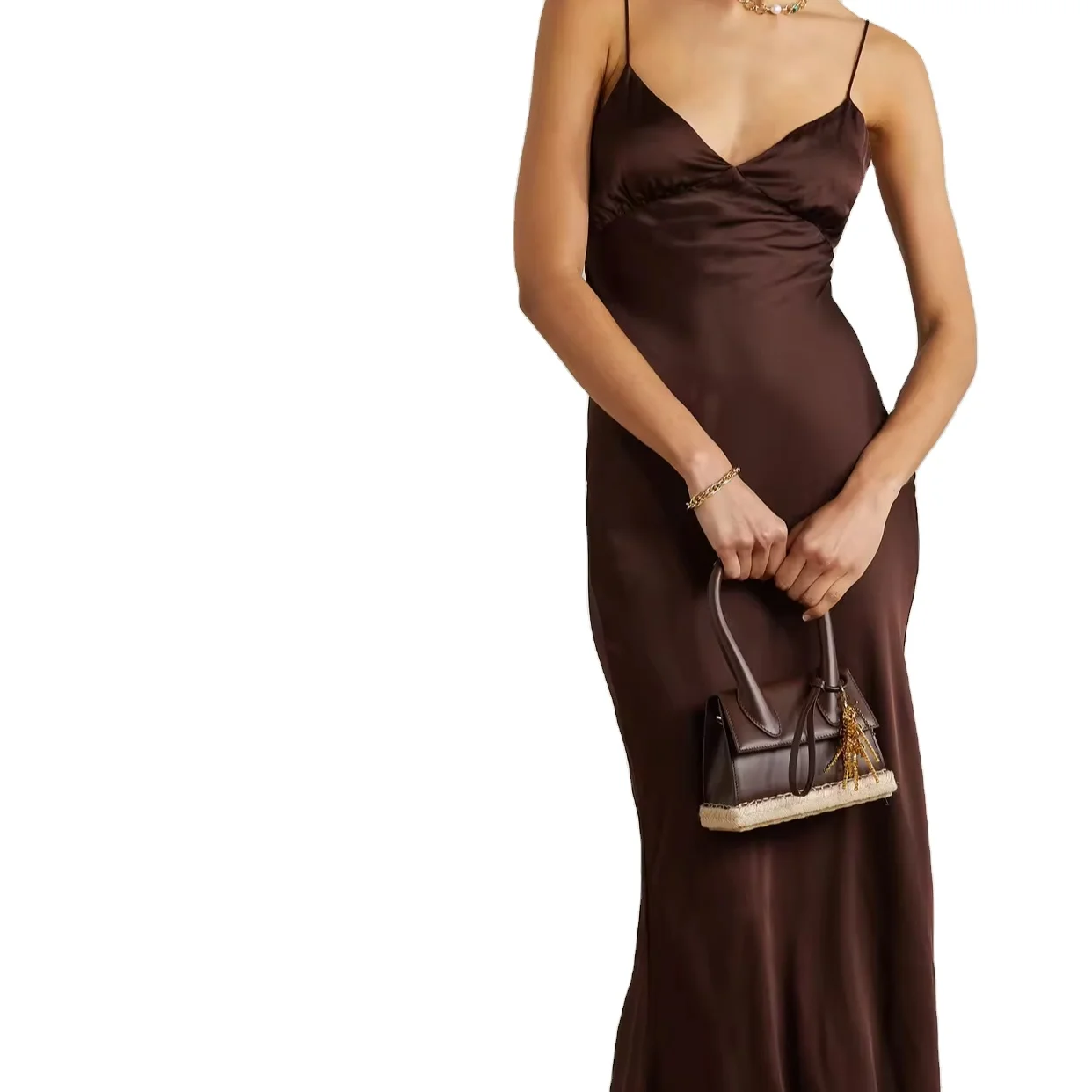 High quality clothing customization, Lanjing Huansheng fiber satin dress, small order customization, Chinese factory