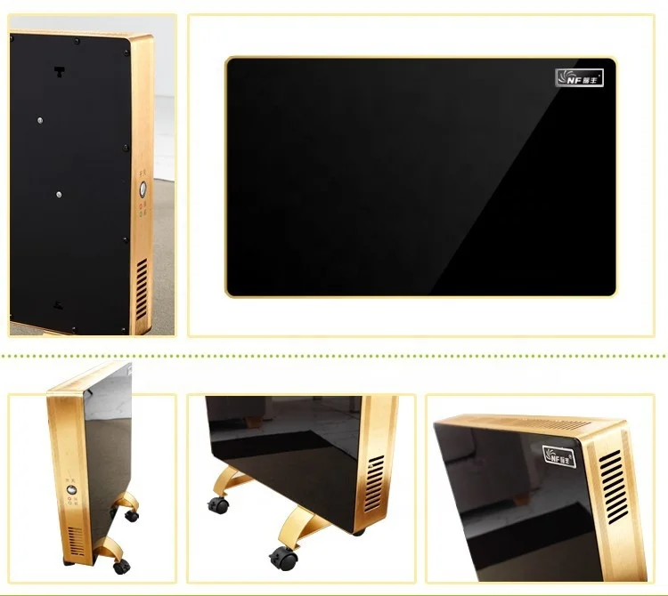 2000W Indoor Tempered Glass Panel Far Infrared Electric Heater With Customized Plug