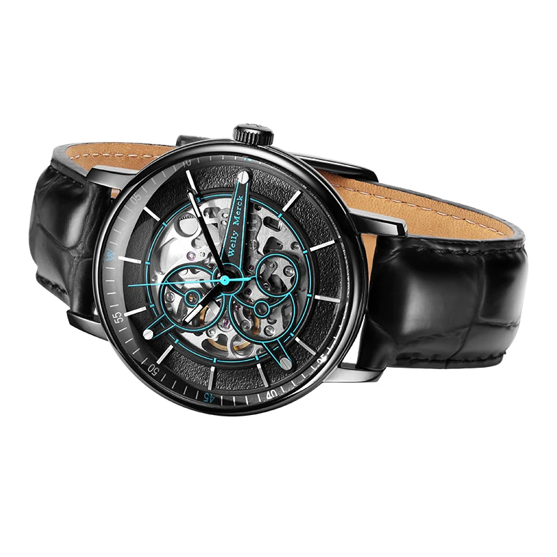  Luxury waterproof automatic mechanical skeleton watch men watches