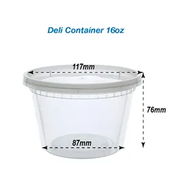16oz Plastic Airtight Deli Container  Round Shape Take Out Food Containers