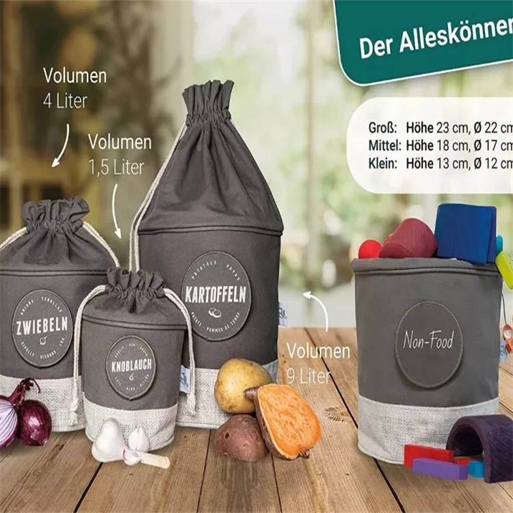 Kitchen Onion Bag Potato Bag Set of 3 Reusable Hanging Vegetable Storage and Dispenser Bags