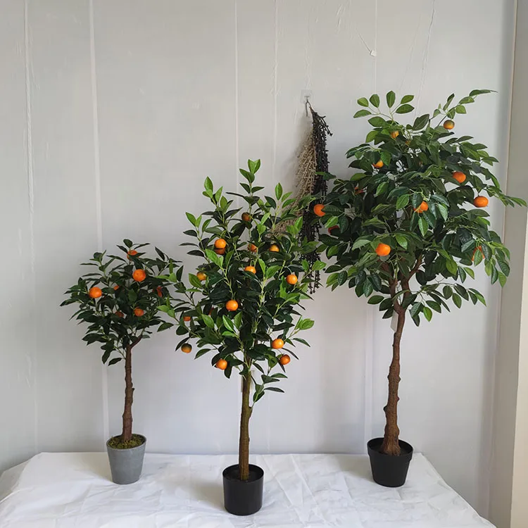 Chinese Factory Artificial Ficus Lyrata Plants Trees Orange Trees Plants For Decor