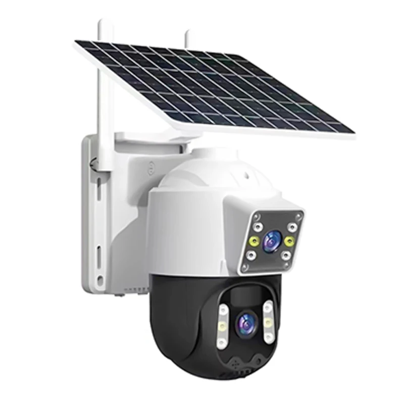 2024 New P1 Outdoor CCTV Night Version Calling WIFI Security Camera Network PTZ Dome 4MP Dual Lens 4G Solar Power Camera V380PRO