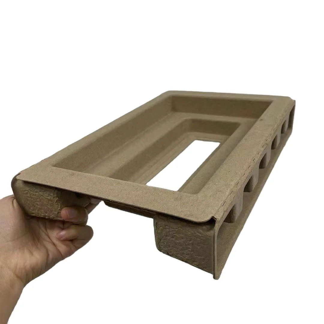 Pulp molded packaging box  paper insert tray for electronics biodegradable paper packaging