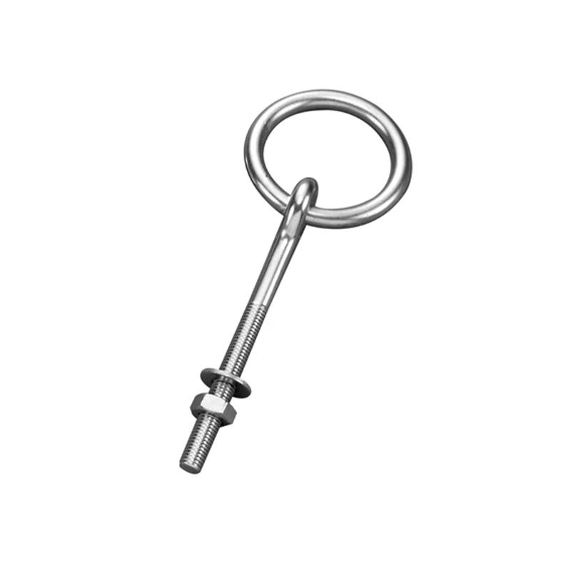 Hot Selling 304 316 Stainless Steel Marine Hardware Long Eye Bolt With Round Ring  Cable railing tensioner