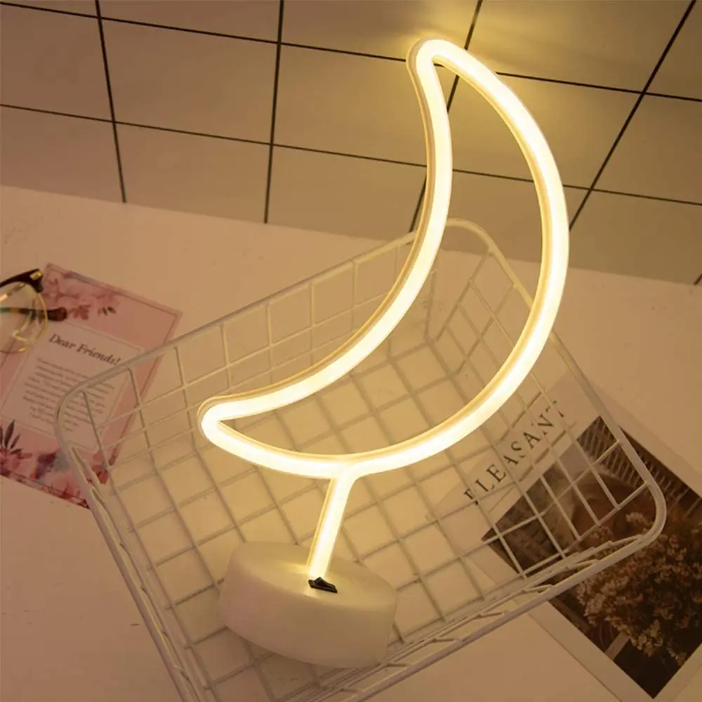 Neon Sign USB LED Decoration Unicorn Flamingo Lamp Moon Rainbow For Home Kid Room Bedside Night Light Decor Light For Children
