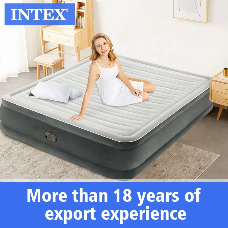 INTEX 67770  QUEEN DURA-BEAM Flocking  COMFORT-PLUSH  Camping  air Mattress  WITH BIP