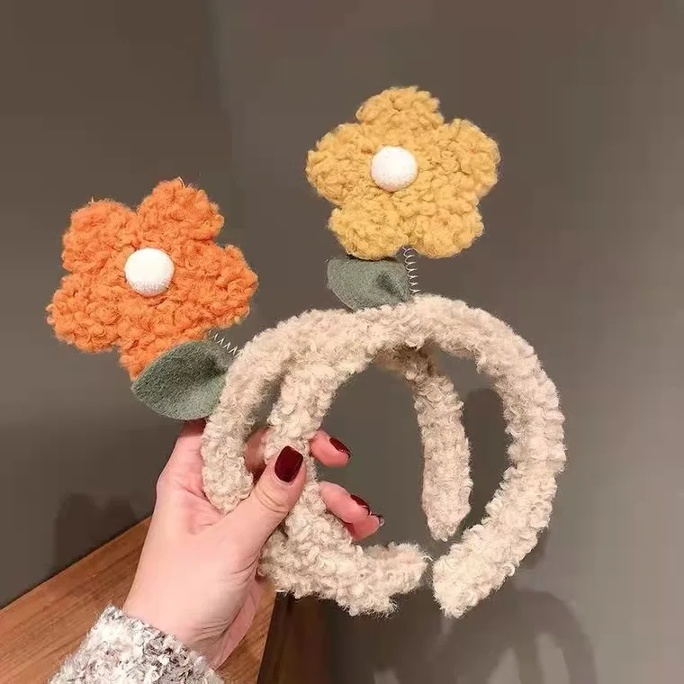 New Furry Spa Face Wash Hair Bands Small Safflower Hair Band With Plush Hairfor Hairbands