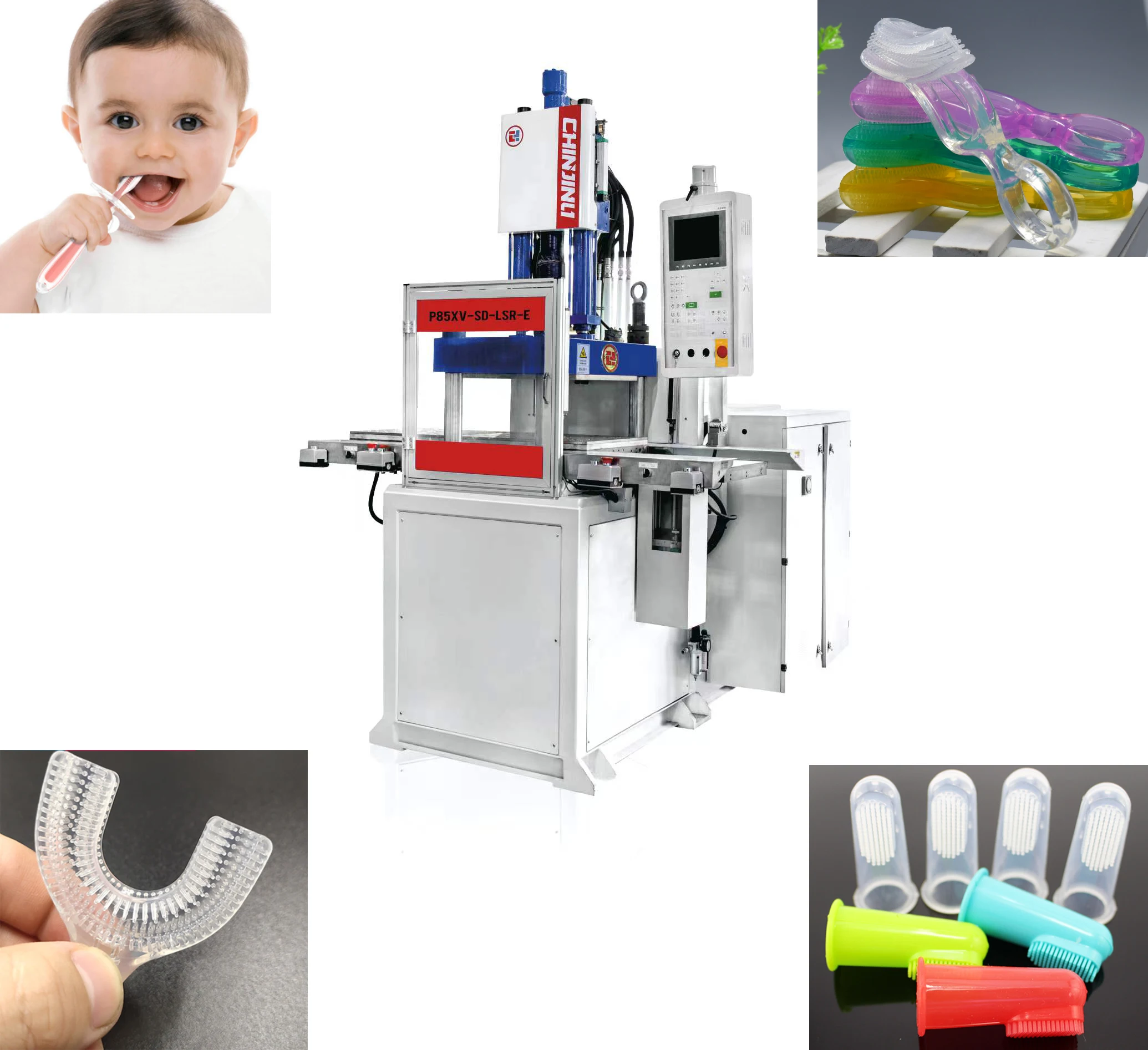 CHINJINLI LSR медицинская машина для изготовления зубной щетки с силиконовым гелем вертикальная литья под