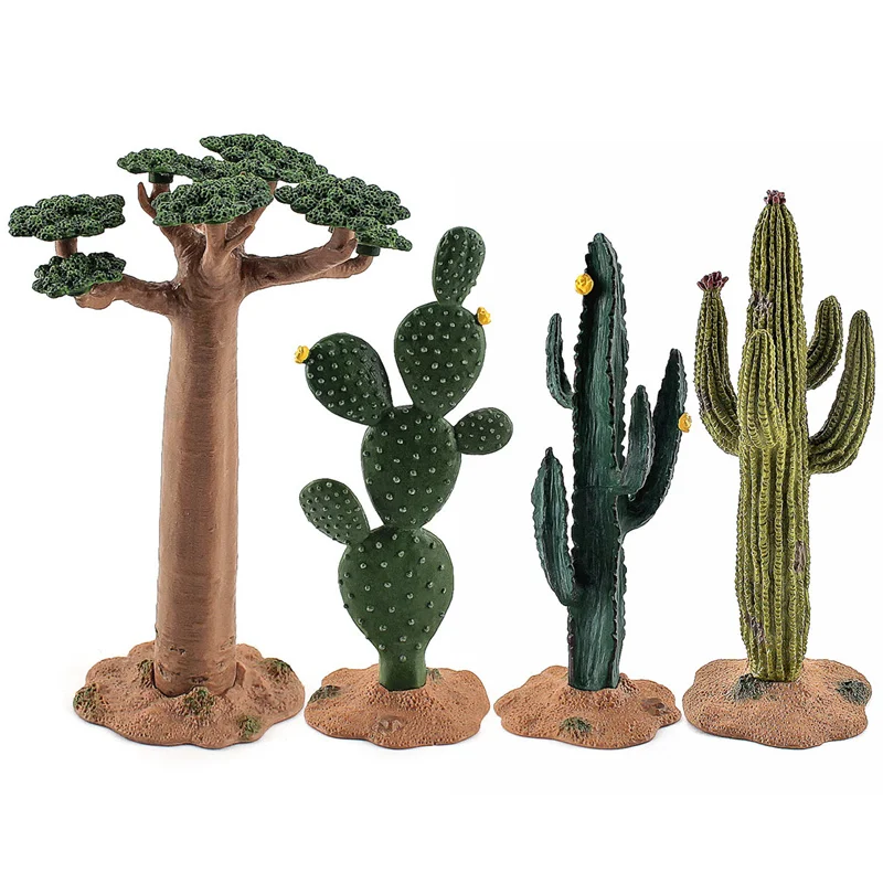 Amazon Hot Selling Plant Toy Set in Garden Microscopic Tropical Sand Table Decoration Simulation Tree Baobab Cactus Model Toy