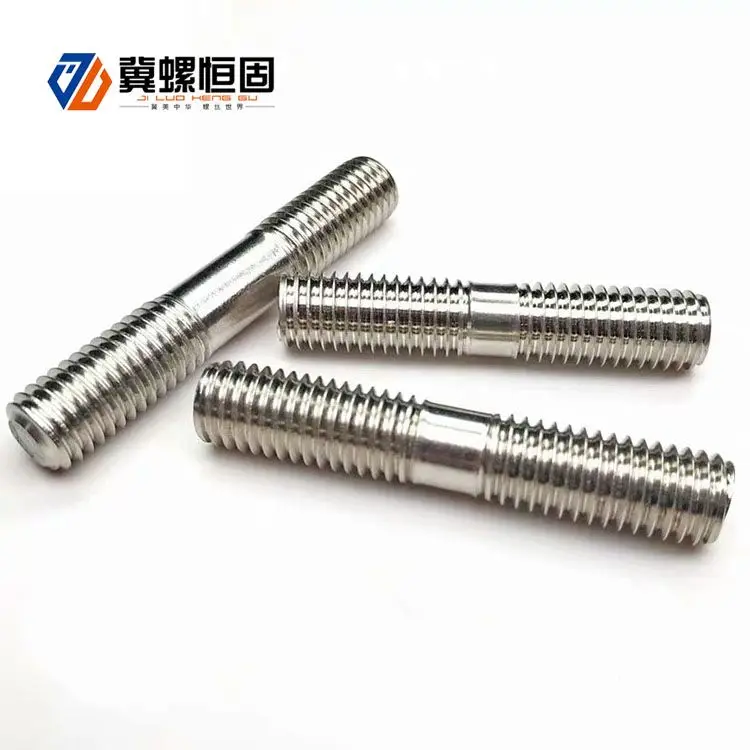 China stainless steel double threaded stud double head stud bolts