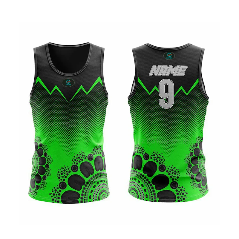 Wholesale afll jersey custom touch football rugby singlet breathable mens touch rugby jersey with sublimation printing