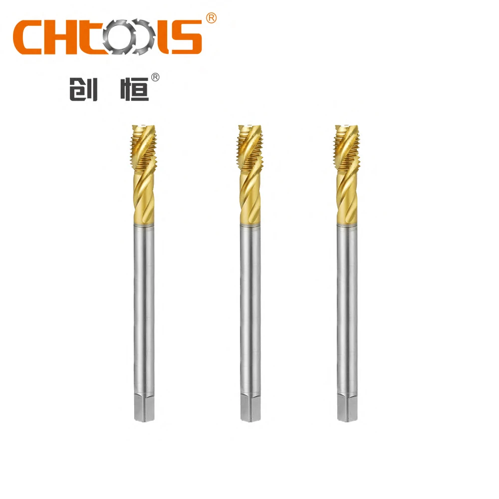 Classic HSS Flute Taps Through-Hole Machine Tap with Stable Quality TIN Coating for Machining Occasions