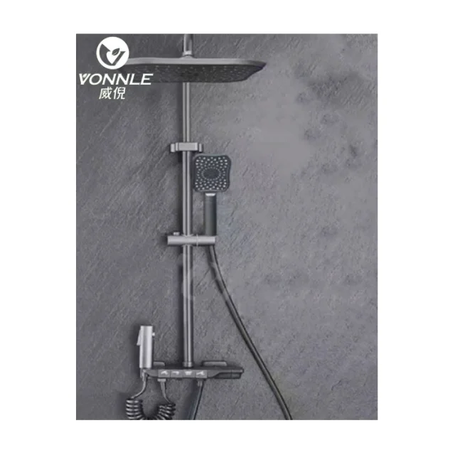 Bathroom cold and hot mixed shower system wall-mounted shower suit manual shower head
