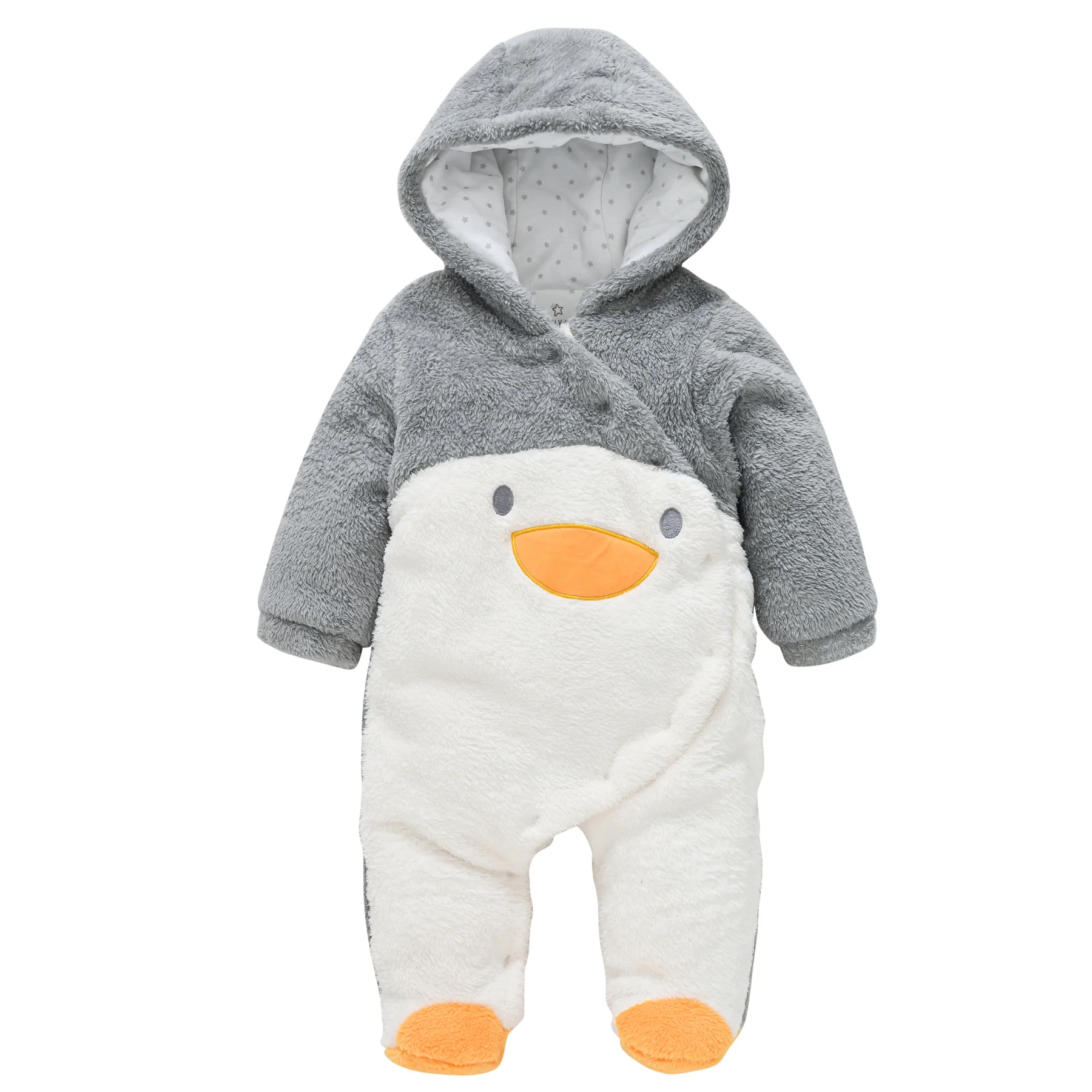 Winter Cartoon Baby Rompers Boys Velour Warm Clothing Fleece Soft Jumpsuit Newborn Hoodie Overalls Outfit For Winter