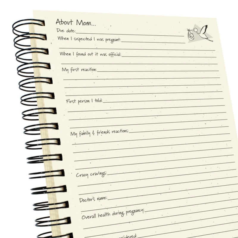 Customized baby birth journal memory book dot grid notebook notepad planner custom printing Pregnancy preparation diary