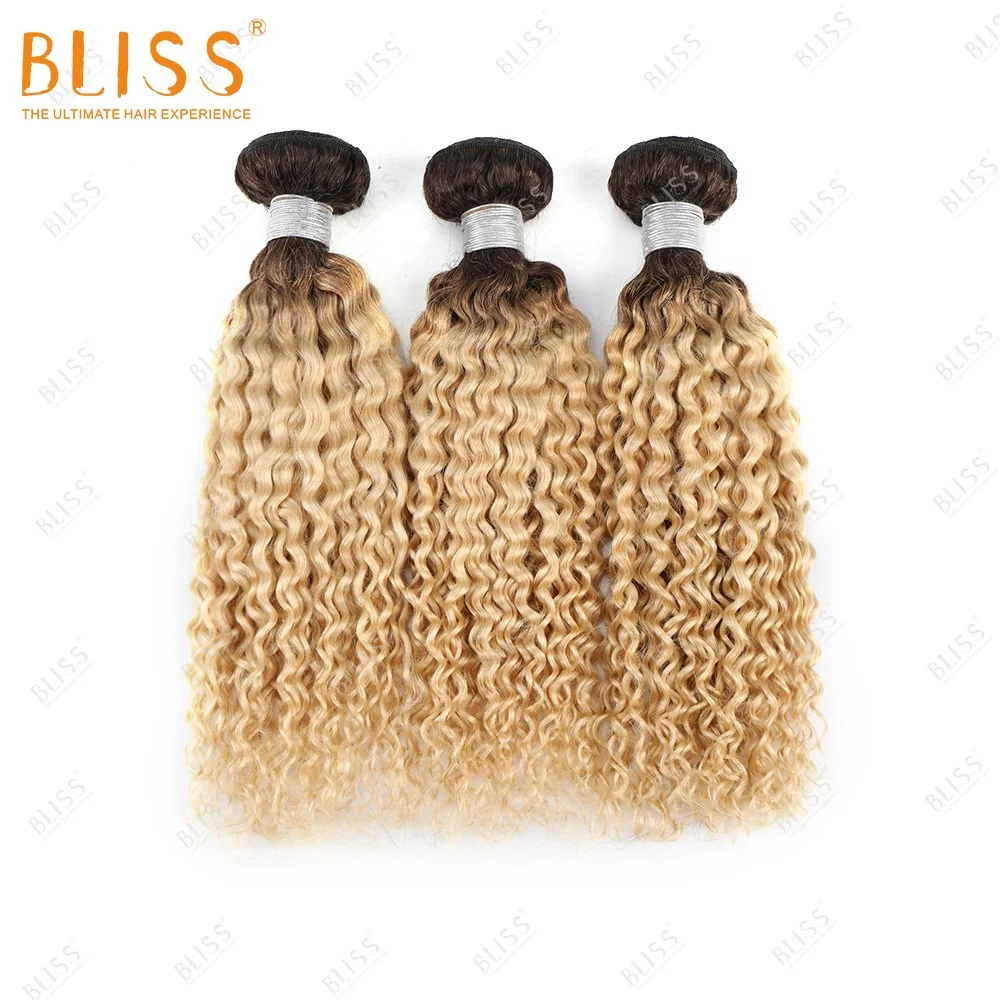 Bliss Blonde 1b613 Hair Bundles Vendor Kinky Curly Mongolian Weave Double Weft Vietnamese Hair Bundle