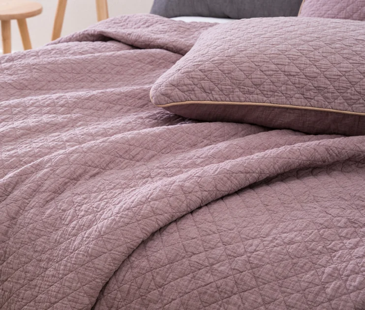 stone washed Quilt set Microfiber Oversize Bed Comforter Edredones Bedding Sets Soft OEM Customized Ribbon Gsm Technics Warm
