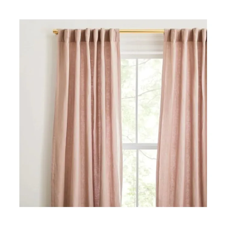 Organic linen curtains Pink Dark Grey Belgian sheer linen curtains linen blackout curtains for living room