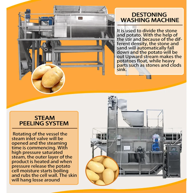 100-500kg/h potato machine frozen french fries machinery frozen fries machinery