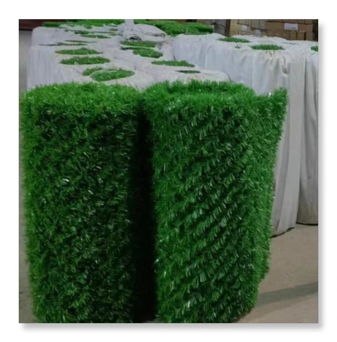 Custom Outdoor Shelter Privacy Protect Faux Green Grass Hedge Roll Artificial Grass Fence