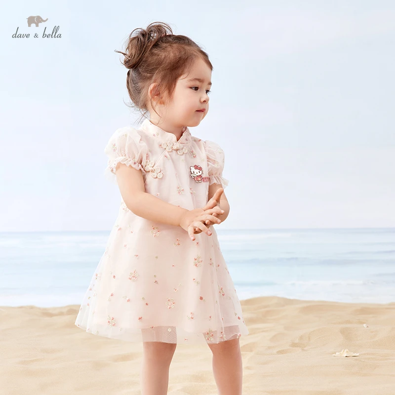 DB2222069 dave bella summer baby girls fashion floral dress  chinese dress children girl infant lolita 2pcs clothes