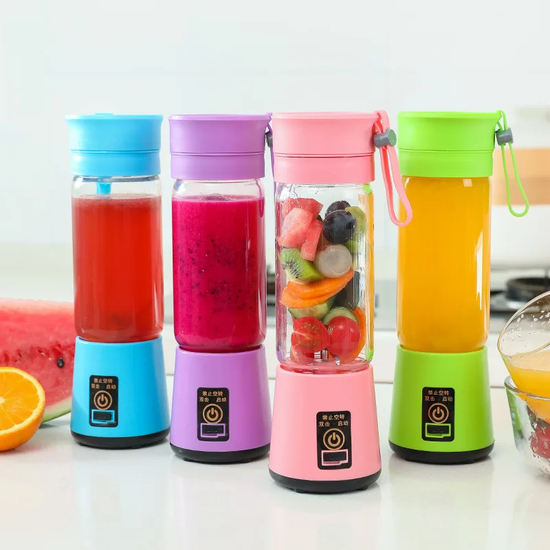 USB Rechargeable Home Blender And Mixer 6 blades Juice Plastic Electric Juicer Cup Portable Blenders