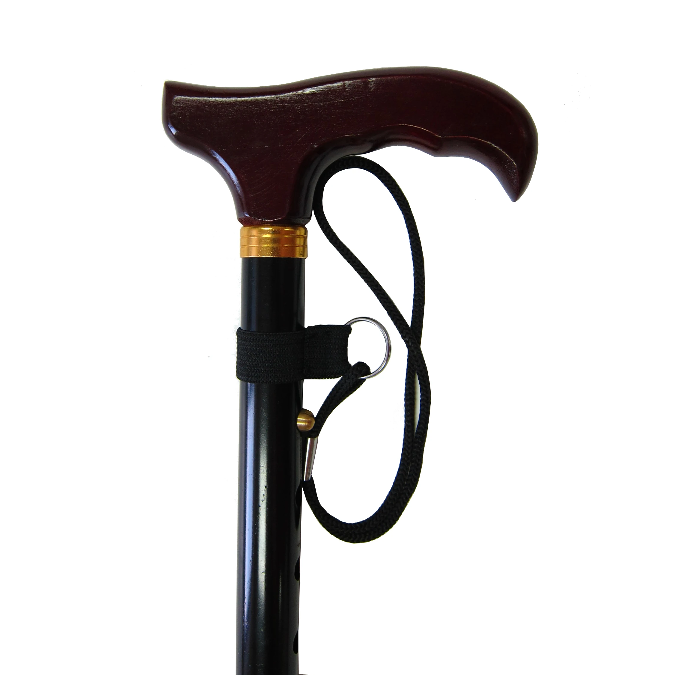 4 sections wooden handle  aluminium alloy folding walking stick