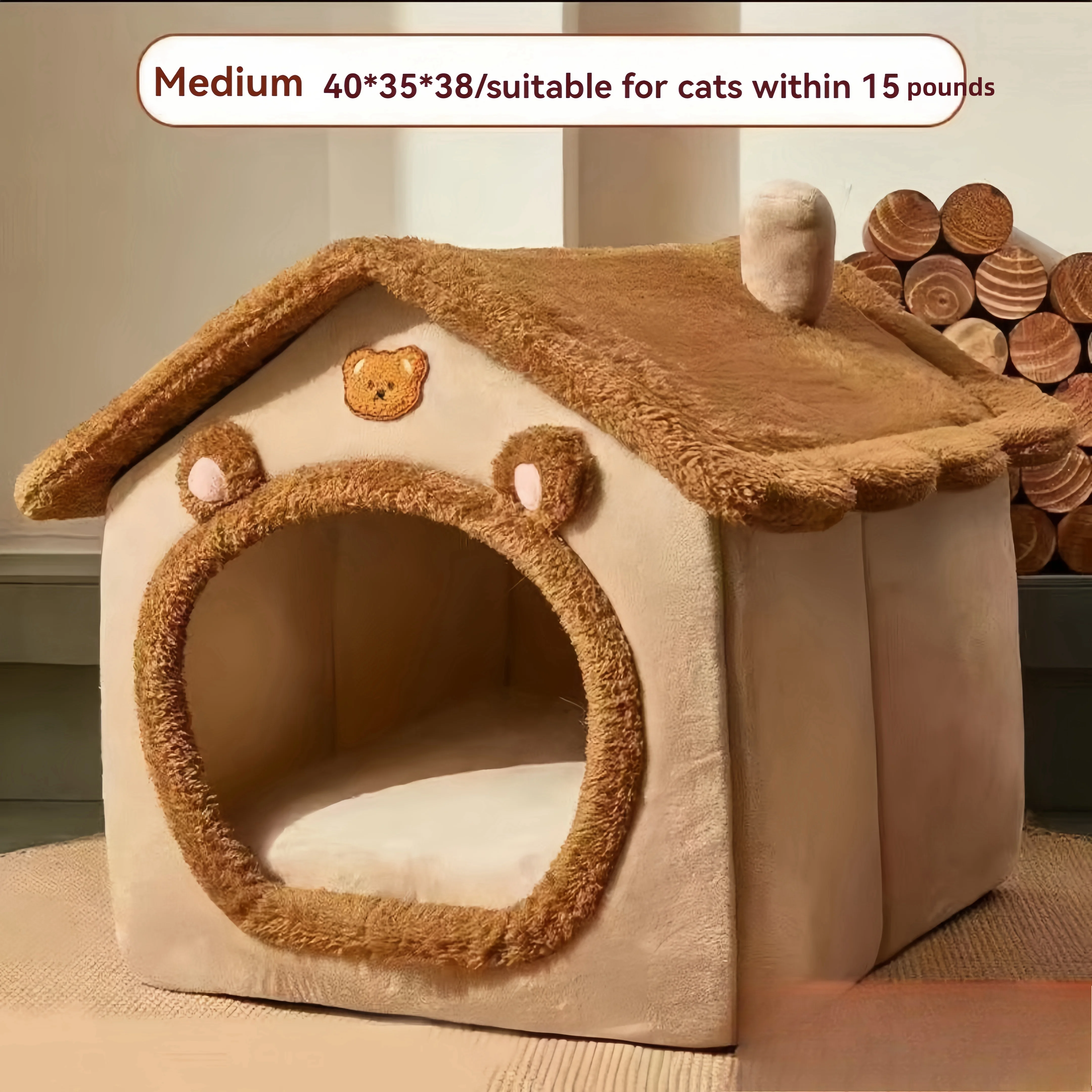 Hot Seller All-Season Enclosed Cat House with Removable Washable Cushion Cozy Warm Pet Bed for Cats or Dogs
