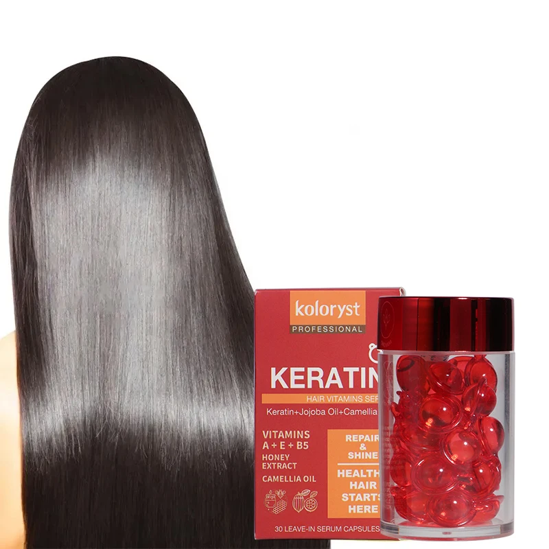 Hair Vitamins Treatment Oil Capsule No Rinse Essence for Frizzy And Dry Damaged Hair Rich In Vitamin A C E And Pro-Vitamin