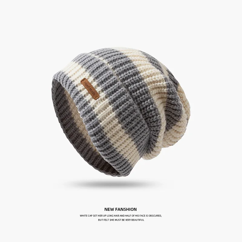 Wholesale Customization Women Winter Fashion Jacquard Knitted Hat Women Acrylic Winter Hat Versatile Winter Woven Hats