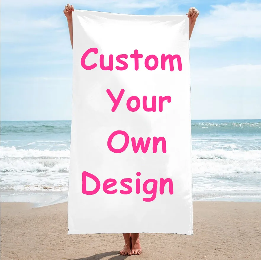 High Quality Quick Dry New Design Custom Logo Digital Printed Sublimation Sand Free Microfiber Beach Towel