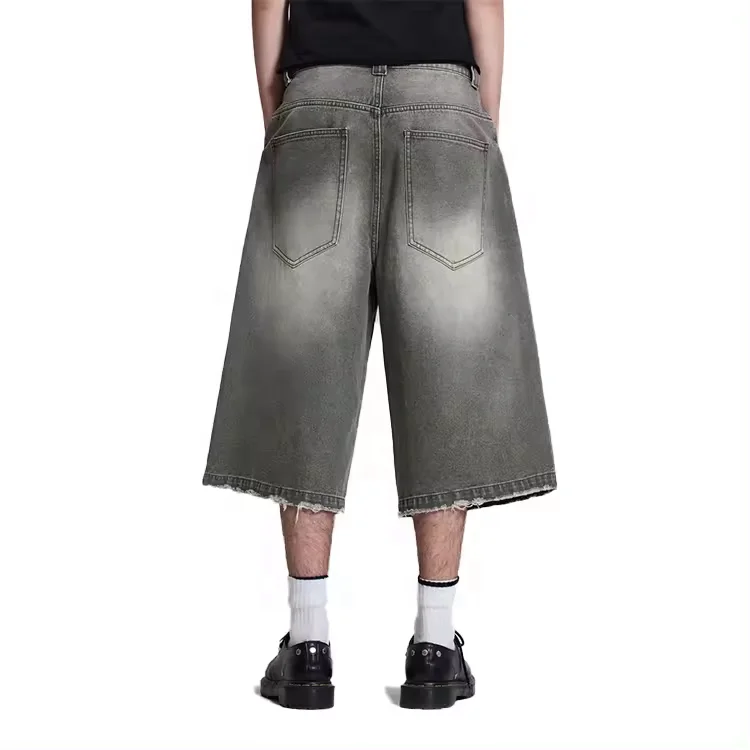 Заводские свободные расклешенные Широкие джинсовые шорты