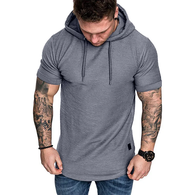 Men t shirt with hood custom t shirt low moq casual shirts for men summer blank top