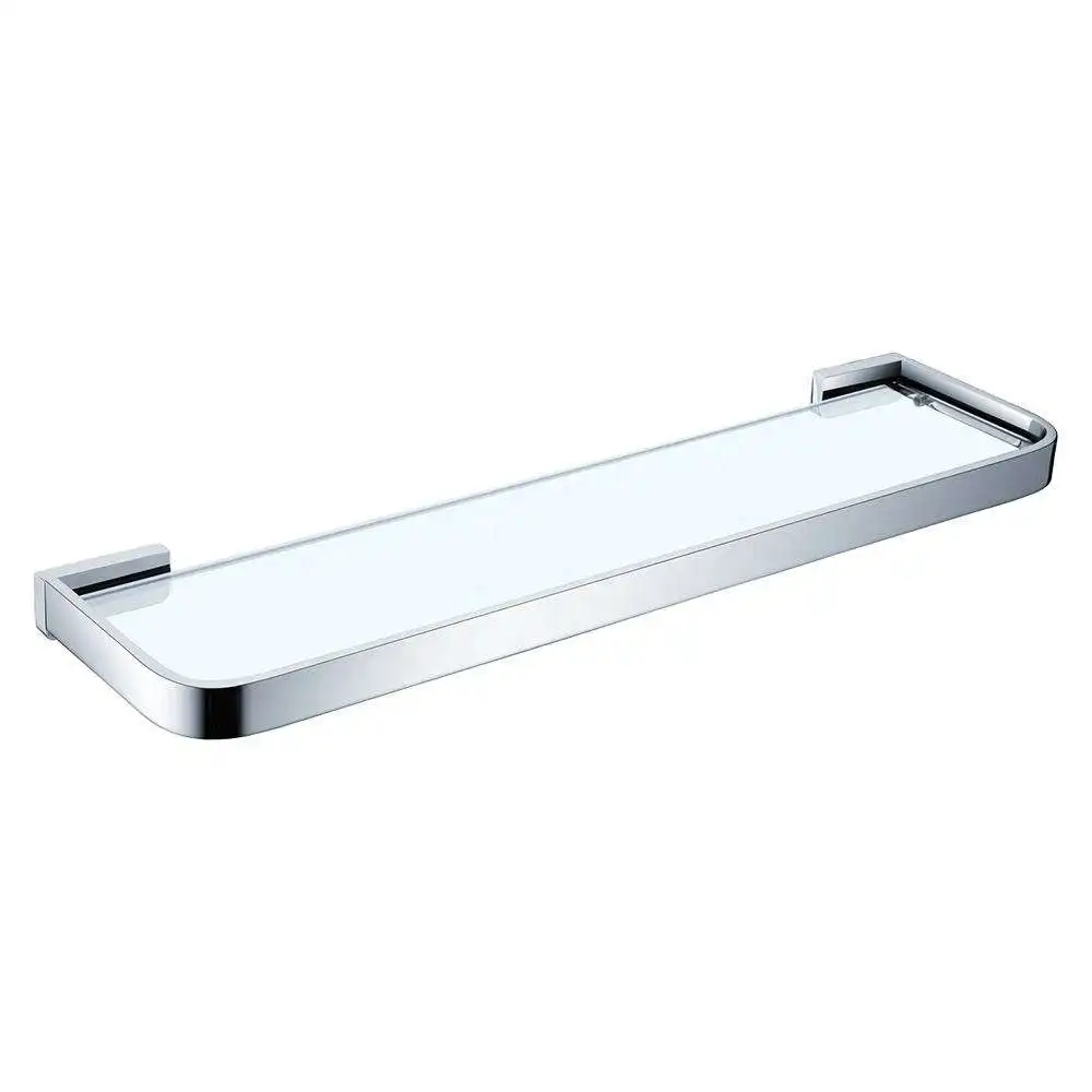High Quality Tempered Glass Stainless Steel Bath Shower Bathroom Shelf