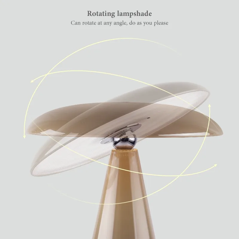 Modern Nordic LED Bedside Adjustable Top Touch Control Table Lamp Restaurant Dinner Light Cordless Hotel Rechargeable Table Lamp