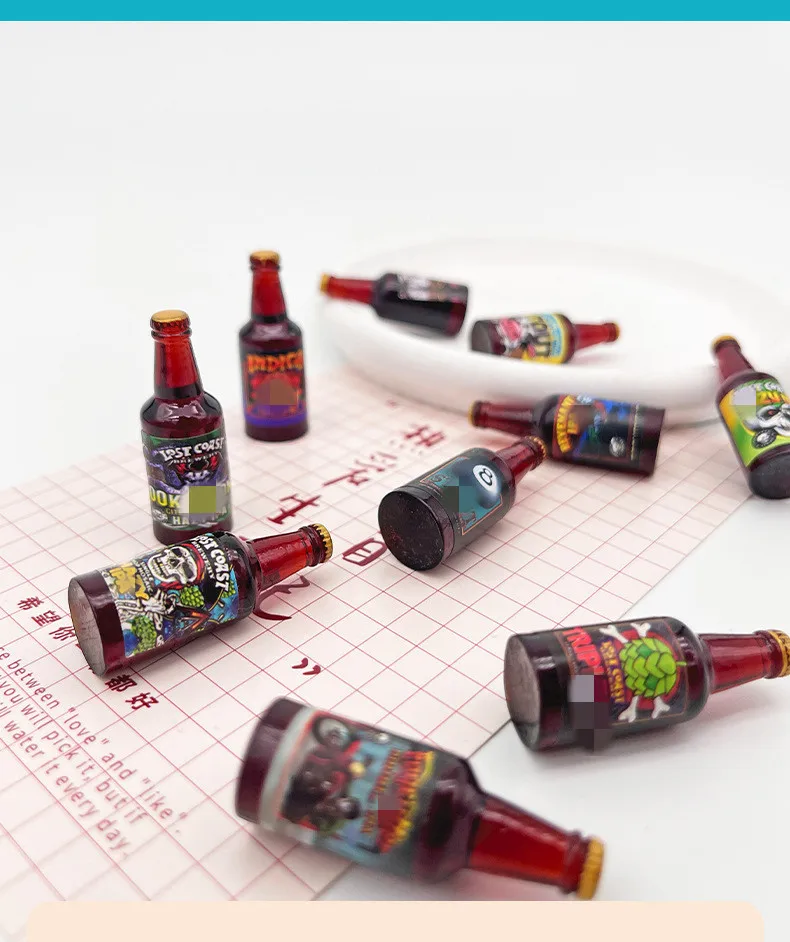 dollhouse miniature accessories mini handicraft beer bottle for doll and dollhouse decoration