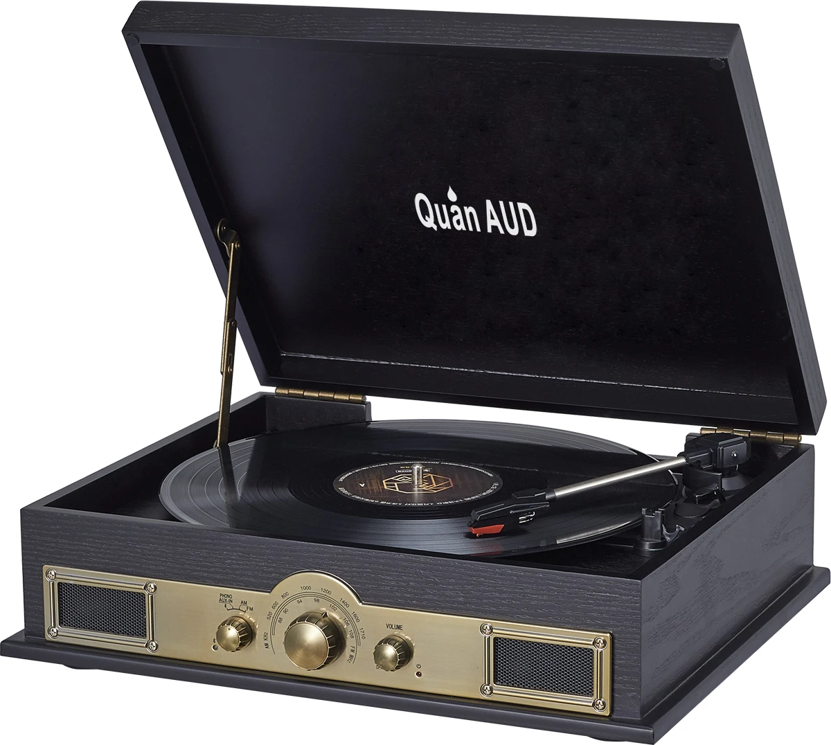 Vintage Retro Classic Imitation Engine Cd Player Black Stand Blue Tooth Speaker Wooden Gramophone