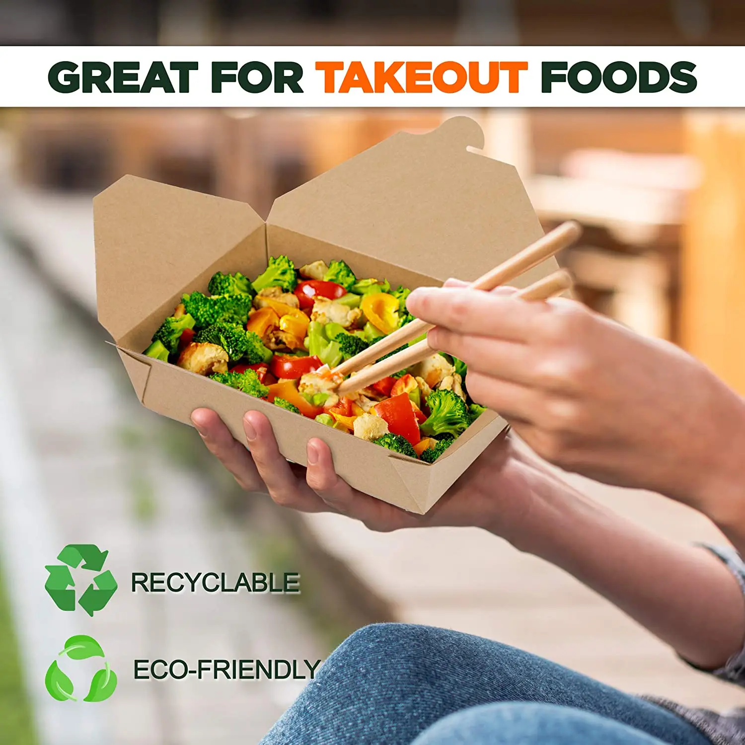 Custom Printed Kraft Paper Food Packaging Take Away Lunch Box And Salad Soup Bowl