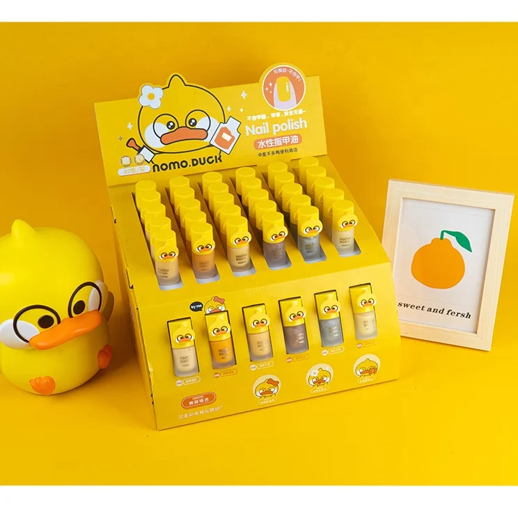 Фея подарок; Новое поступление; Обувь с милым желтым утенком; Лак гель-лак для ногтей с нетоксичные безвкусный, снимающаяся, без выпечки быстрая сушка ногтей 6 видов цветов