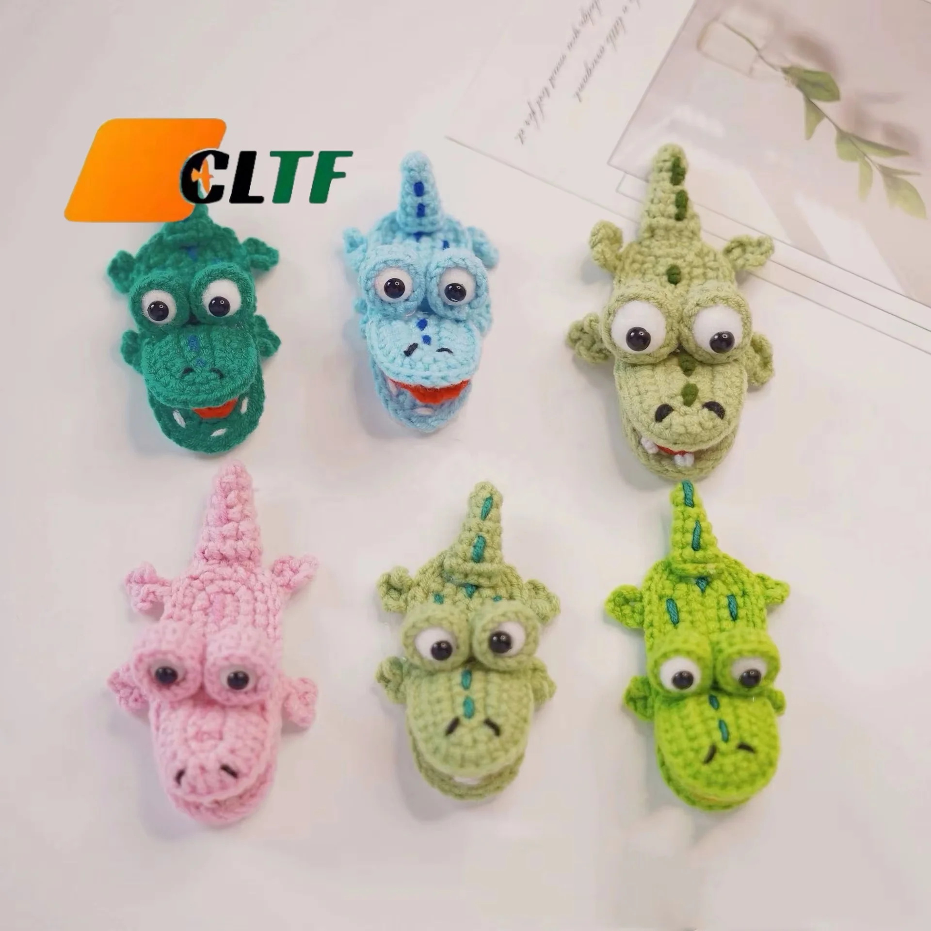 Colorful Wool Crochet Cartoon Crocodile Hair Clips Cute Baby Girls Kids Hair Accessories Headwear Knit Hairpins for Girls
