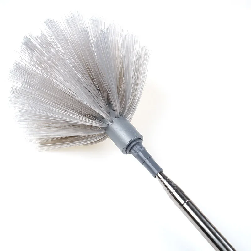 Telescopic pole super-fiber duster feather duster household dust removal ceiling dust duster retractable cleaning artifact