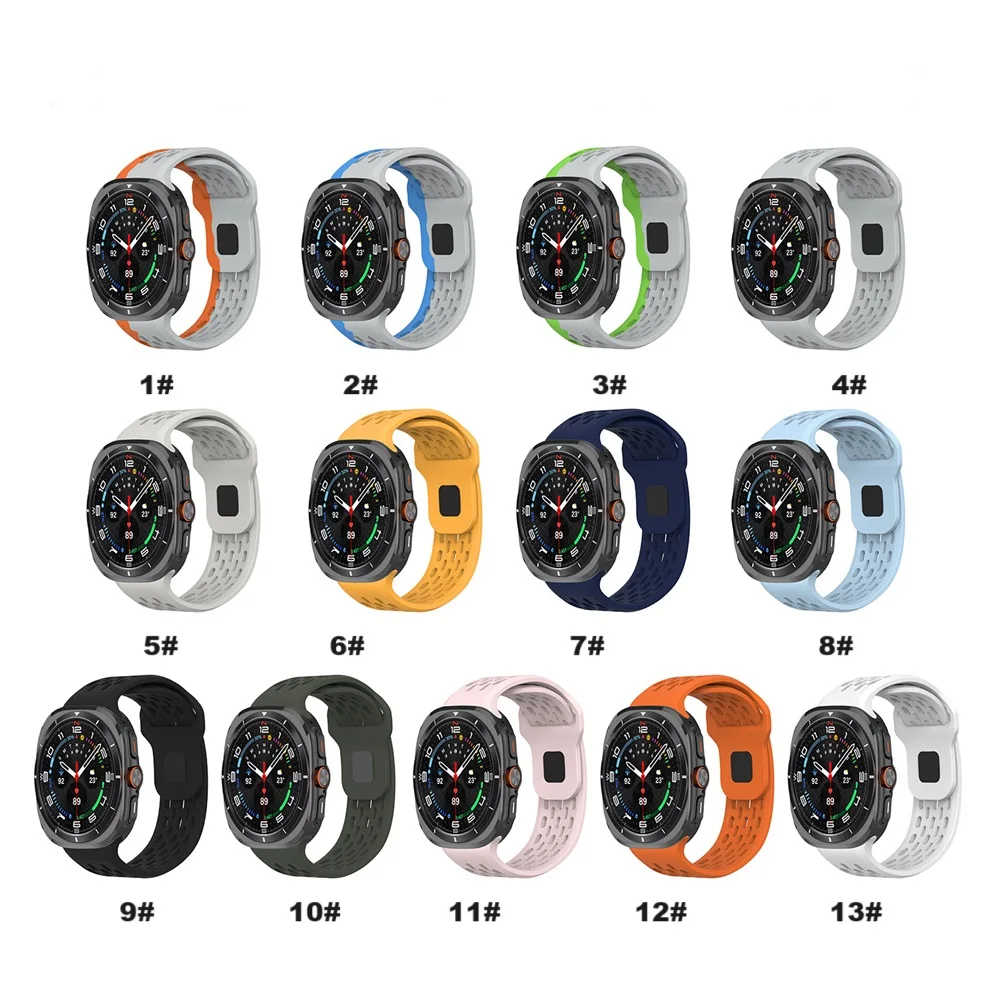 2024 Newest Soft smart bands 47mm For Galaxy Watch7 Ultra sports Watch strap For samsung watch7 Ultra Breathable silicone bands